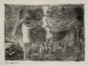 Bagnante e oche da Camille Pissarro
