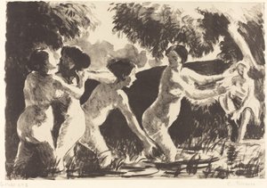 Bagnanti che lottano Baigneuses luttants, c. 1896 da Camille Pissarro
