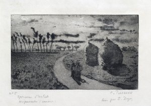 Crepuscolo con covoni, 1879 da Camille Pissarro