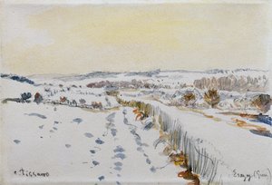 Eragny sotto la neve da Camille Pissarro