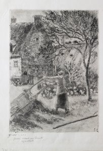 Donna che svuota una carriola da Camille Pissarro