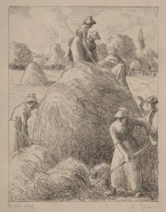 I fienaioli di Eragny, 1896 circa (litografia) da Camille Pissarro