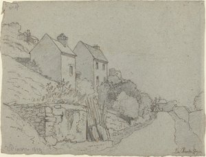 Case lungo una strada da Camille Pissarro