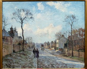 La strada di Louveciennes da Camille Jacob Pissarro