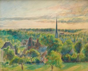 Paesaggio a Éragny da Camille Jacob Pissarro