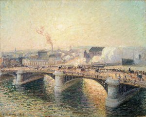 Le Pont Boieldieu, Rouen, Soleil Couchant da Camille Pissarro