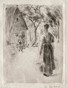 Contadina che porta secchi da Camille Pissarro