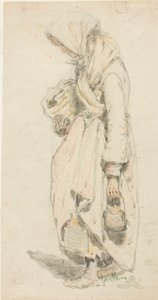 Contadina (recto); ragazzo con canna da pesca (verso) da Camille Pissarro