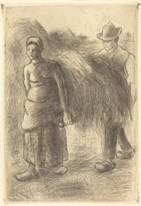 Contadini che trasportano fieno, 1900