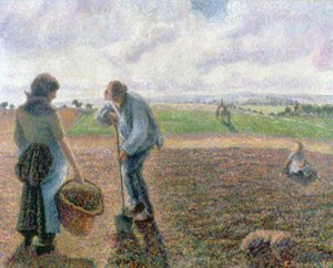 Contadini nel campo, Eragny da Camille Jacob Pissarro