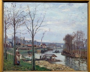 Port Marly, la lavanderia da Camille Jacob Pissarro