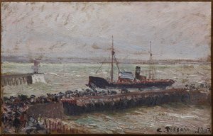 Nave che entra nel porto di Le Havre da Camille Jacob Pissarro