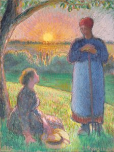 Contadini parlanti, Tramonto, Eragny da Camille Pissarro