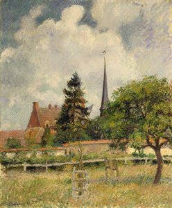 La chiesa di Eragny da Camille Jacob Pissarro