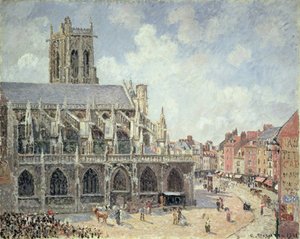 La chiesa di San Giacomo a Dieppe, sole del mattino