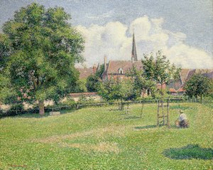 La casa della donna sorda e il campanile a Eragny da Camille Pissarro