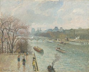 Il Louvre, Pomeriggio, Tempo Piovoso (Prima Serie) da Camille Pissarro