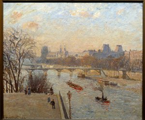 Il Louvre e il Pont des Arts a Parigi da Camille Jacob Pissarro