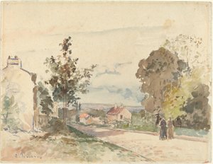 La strada da Versailles a Louveciennes, c. 1872 da Camille Pissarro