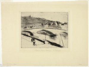 Il ponte di pietra a Rouen da Camille Pissarro