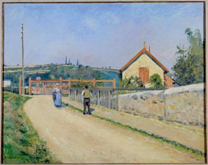 La barriera ferroviaria al Patis, vicino a Pontoise da Camille Jacob Pissarro