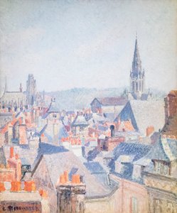 I tetti della vecchia Rouen, luce del sole