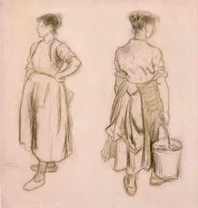Due studi di una ragazza, 1890 da Camille Pissarro