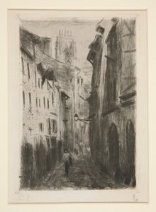 Una strada a Rouen (Rue des Arpents) da Camille Pissarro