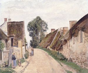 Strada del villaggio, Auvers-sur-Oise da Camille Jacob Pissarro