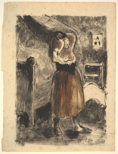 Donna che si sistema i capelli, 1894 da Camille Jacob Pissarro