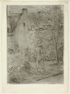 Donna che svuota una carriola da Camille Pissarro