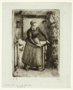 Donna al cancello da Camille Pissarro