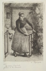 Donna al cancello da Camille Jacob Pissarro