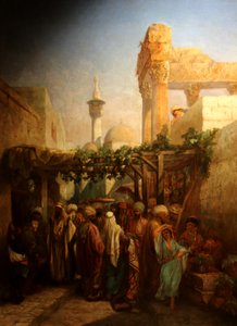 Passeggini vicino al colonnato di Bacco a Latakieh. da Camille Rogier