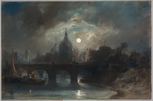 Vista di una Città di Notte da Camille Roqueplan