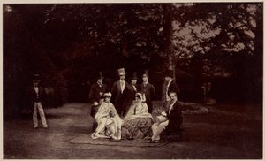Gruppo delle Loro Altezze Reali, la Principessa Clementina di Saxe Cobourg Gotha, i suoi figli e la figlia, il Duca d