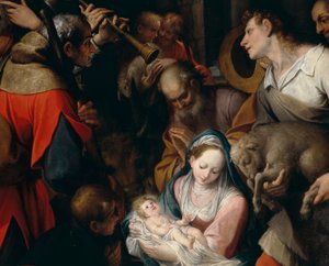 Adorazione dei pastori, dettaglio di un pezzo dell