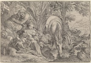 Il riposo durante la fuga in Egitto da Camillo Procaccini
