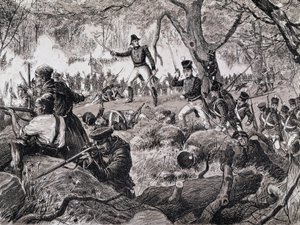 La battaglia di Chateauguay, 26 ottobre 1813, 1880 da Canadian School
