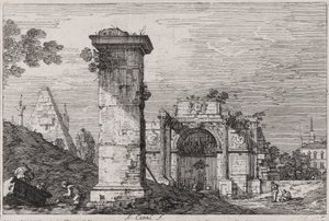 Paesaggio con Monumenti in Rovina, dalla serie Vedute da Canaletto (Giovanni Antonio Canal)