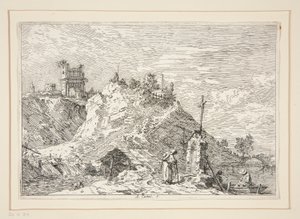 Paesaggio con il Pellegrino in Preghiera, dalla serie Vedute da Canaletto (Giovanni Antonio Canal)