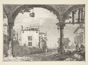 Il portico con la lanterna, dalla serie Vedute da Canaletto (Giovanni Antonio Canal)