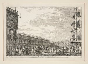 Le Procuratie Nuove e S. Ziminian V. (Le Procuratie Nuove e la Chiesa di San Geminiano, Venezia), dalla serie Vedute da Canaletto (Giovanni Antonio Canal)