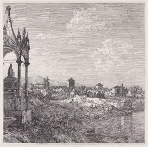 Veduta di una città con un vescovo da Canaletto (Giovanni Antonio Canal)