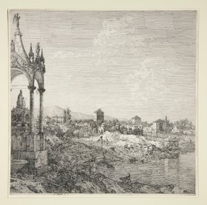 Veduta di una città con un vescovo da Canaletto (Giovanni Antonio Canal)