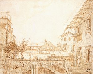 Una vista di una terrazza a Padova da Giovanni Antonio Canal