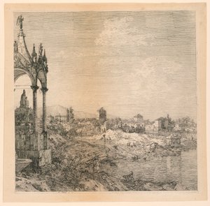 Veduta di una città con la tomba di un vescovo da Canaletto