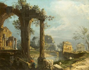 Canaletto - A Capriccio View with Ruins 1742-44 da Canaletto