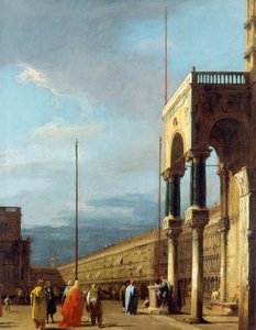 Canaletto - La piazza con vista a nord-ovest e il nartece di San Marco, 1723-24 ca. da Canaletto