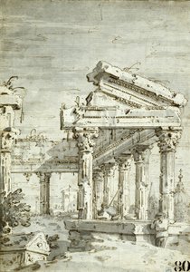 Capriccio: Un Tempio Classico in Rovina da Canaletto